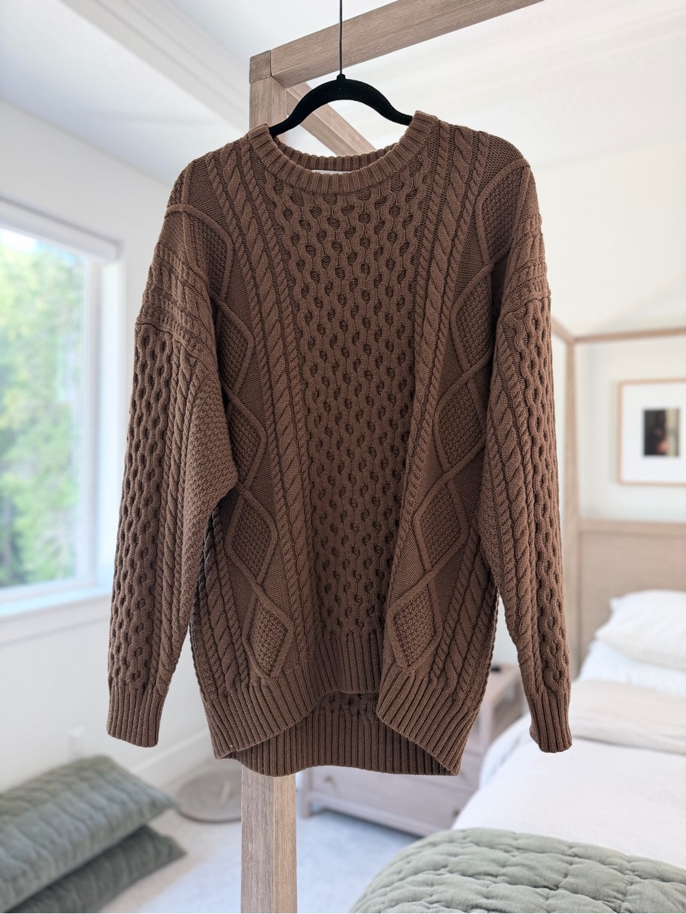 Aritzia Merino Wool Cable-Knit Oversized Sweater